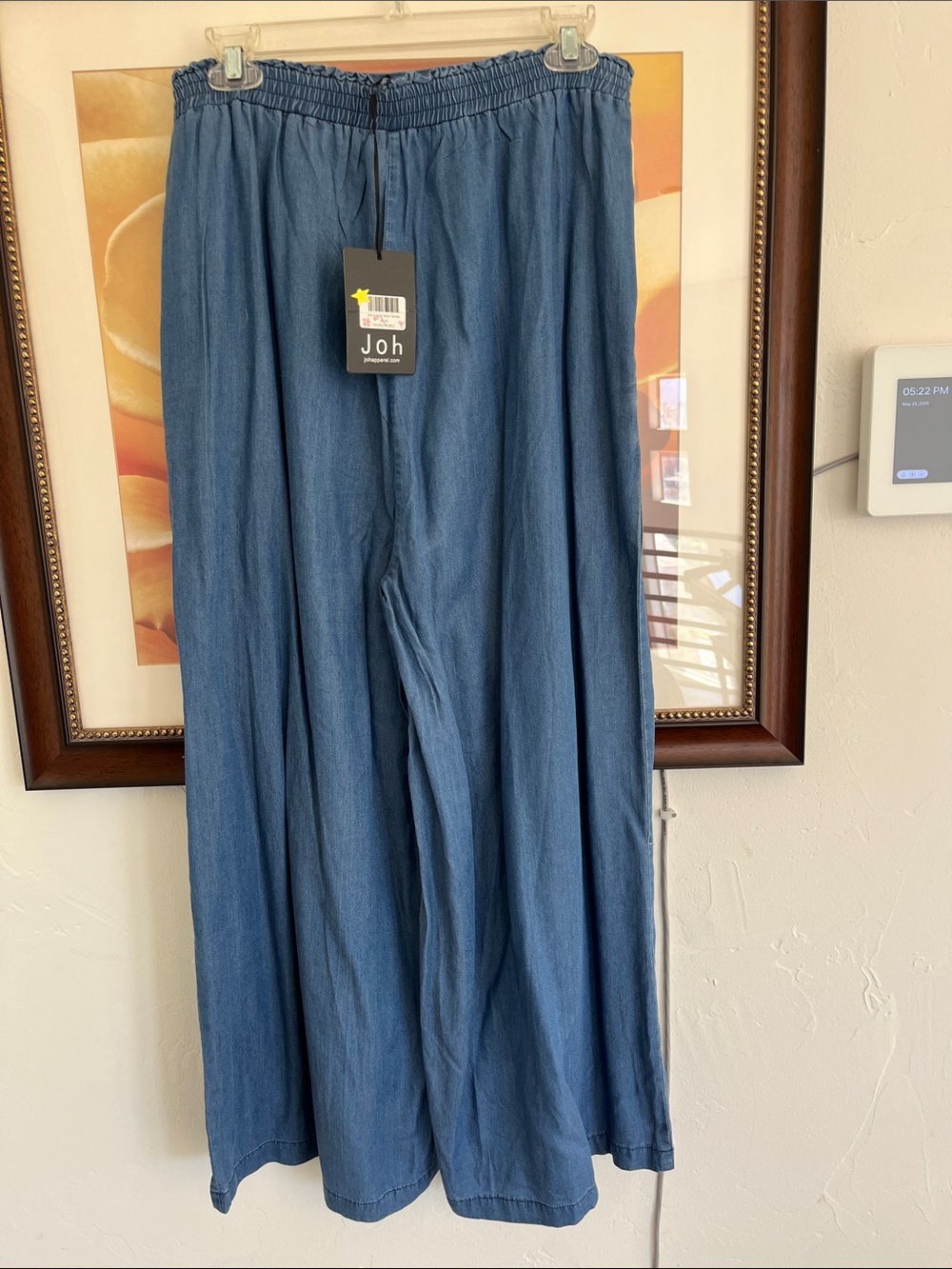 Joh Wide-Leg Drawstring Pants in Denim Blue